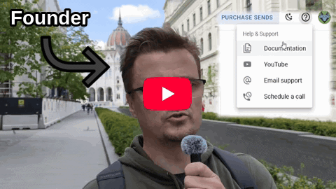 Animated GIF preview of a YouTube video with a play button overlay in an email newsletter