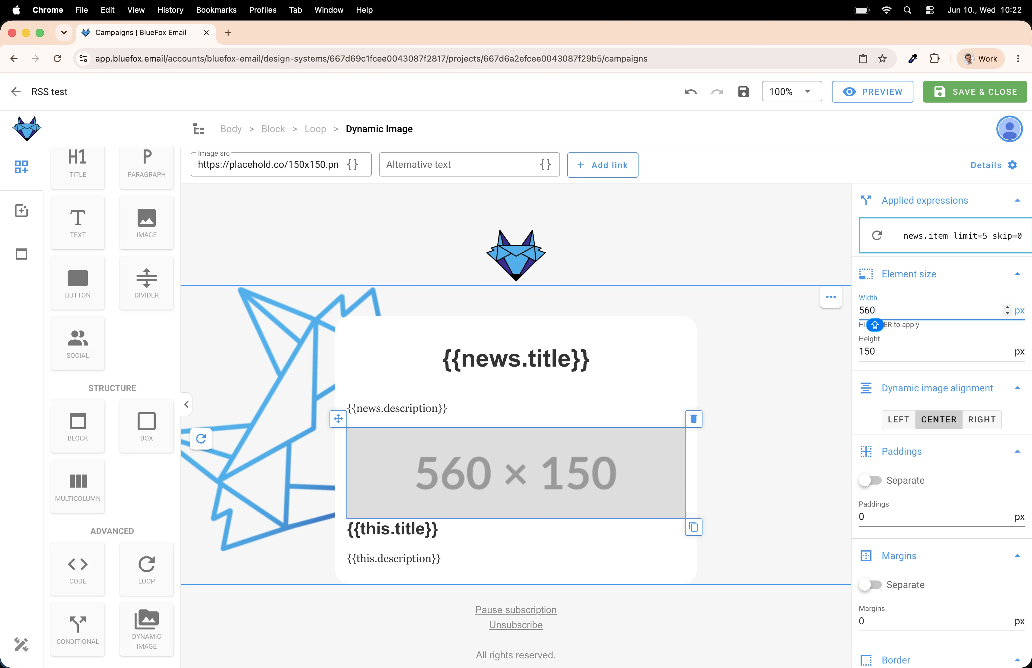 Set dynamic images width