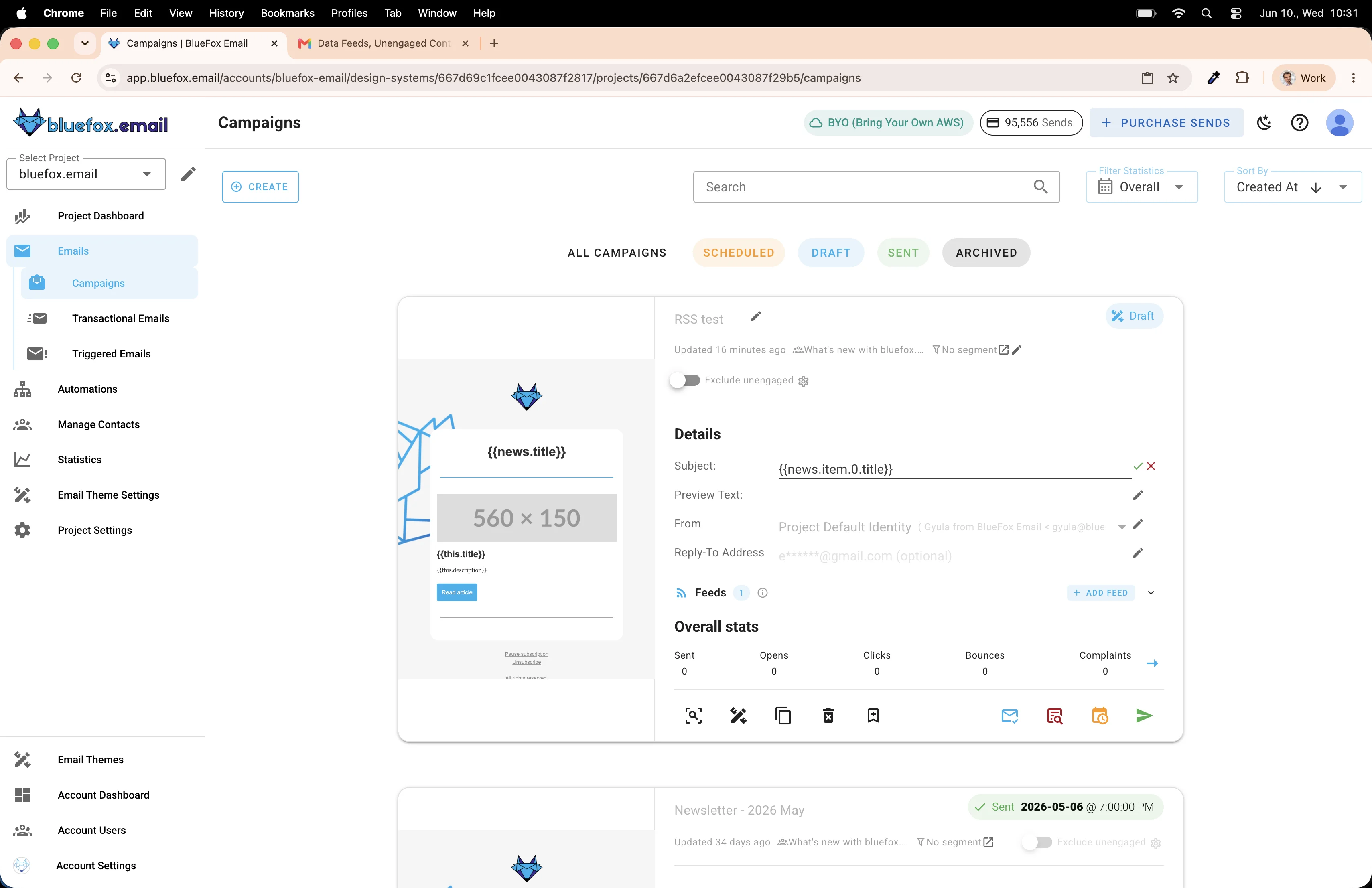 Use merge tag in subject line