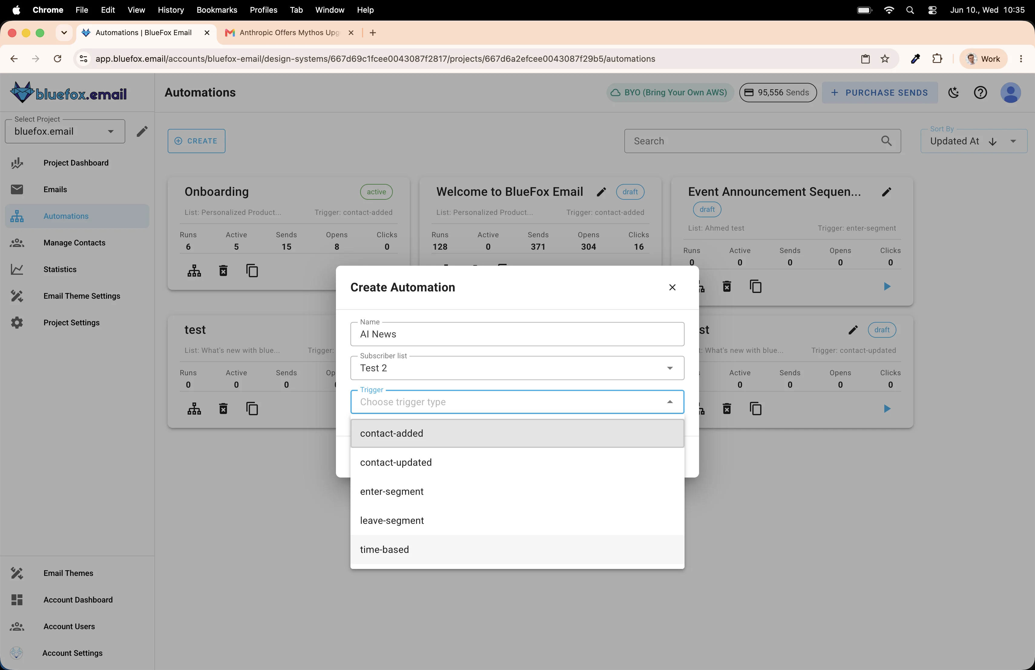 Create automation with time based trigger