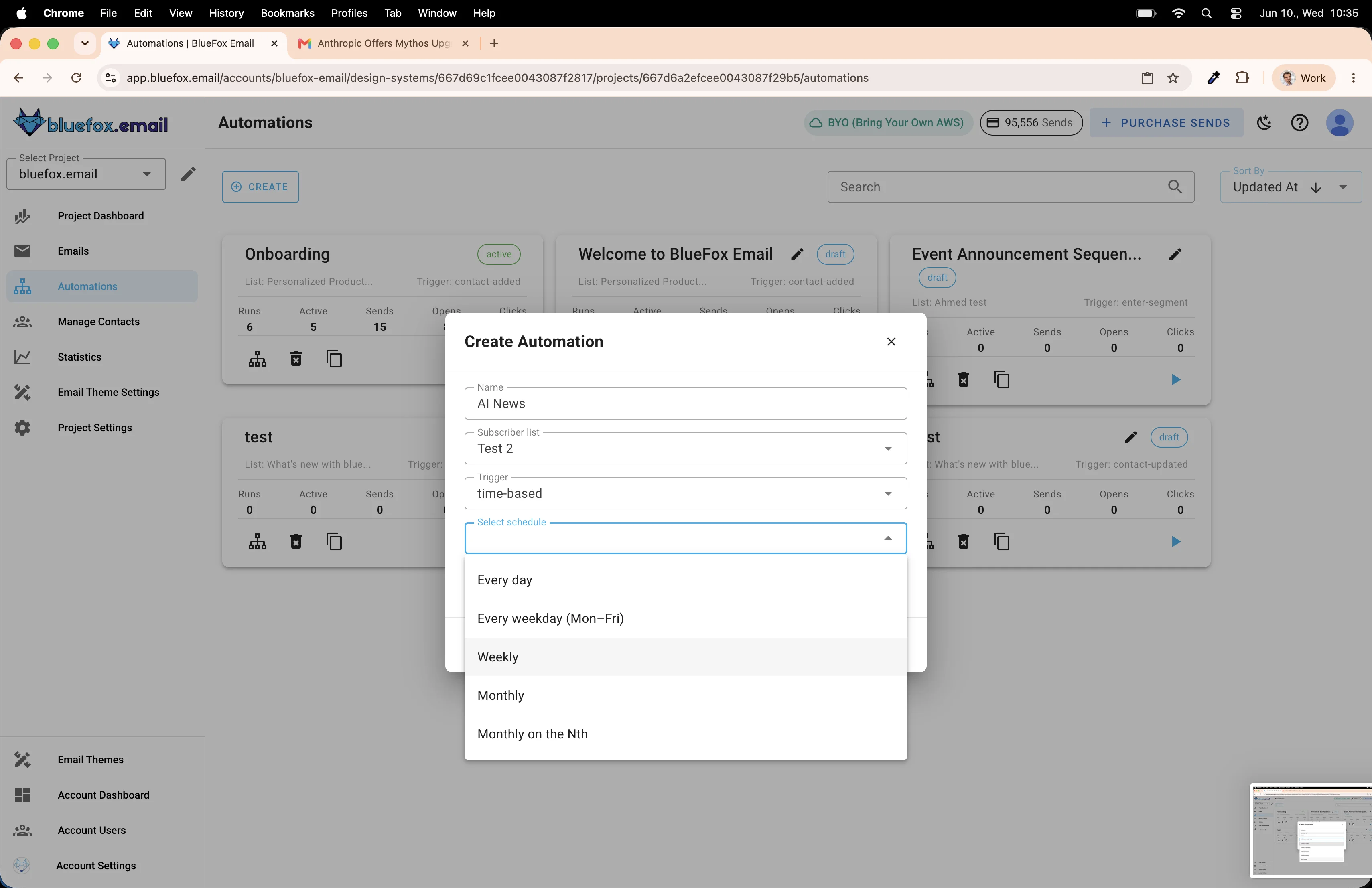 Create automation with time based trigger weekly