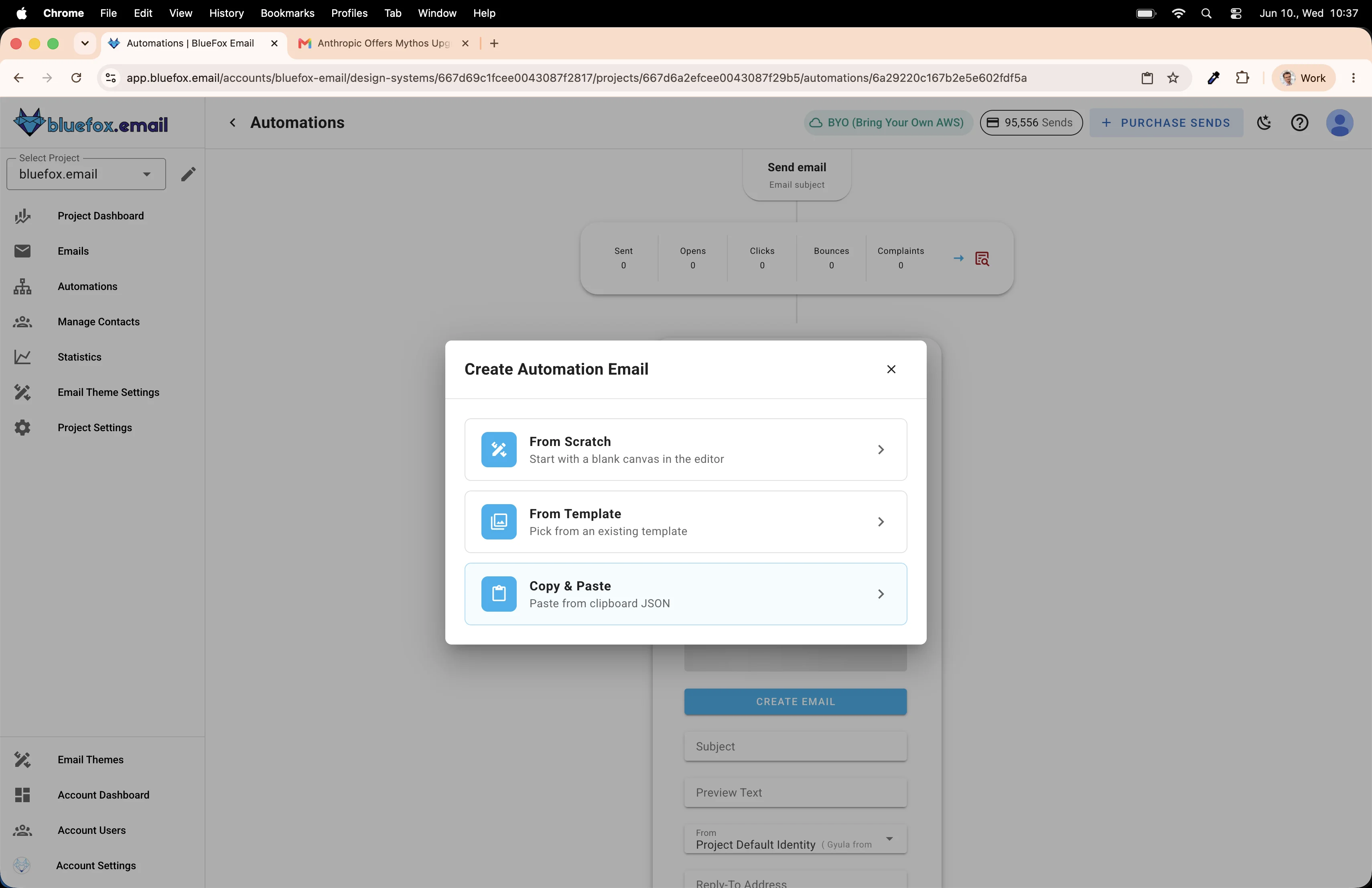 Automation editor click on copy and paste