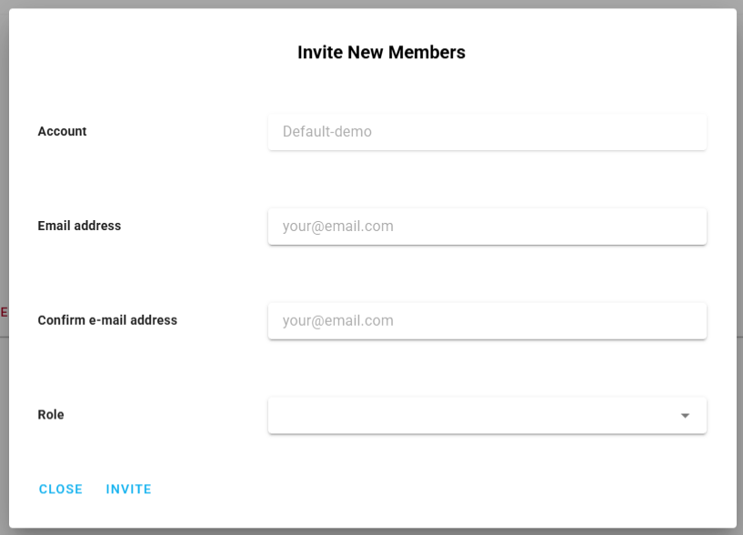 bluefox email invite member form