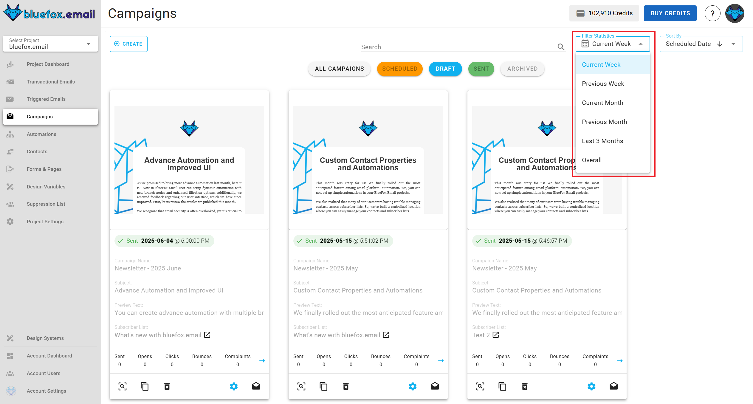Analytics time filter.