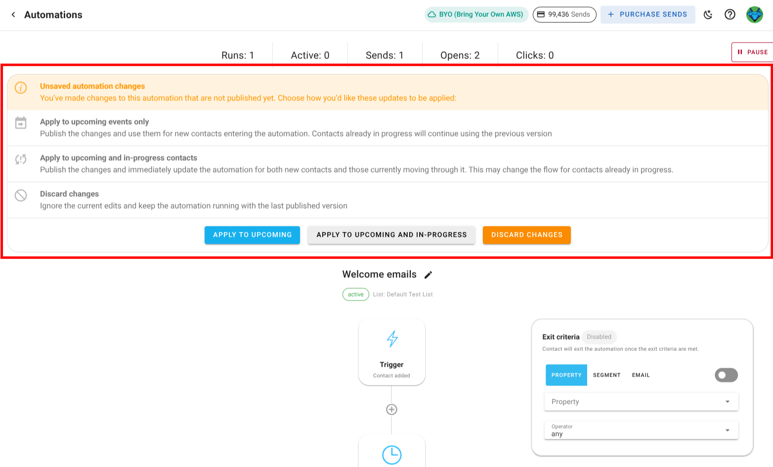 Automation update options Icon