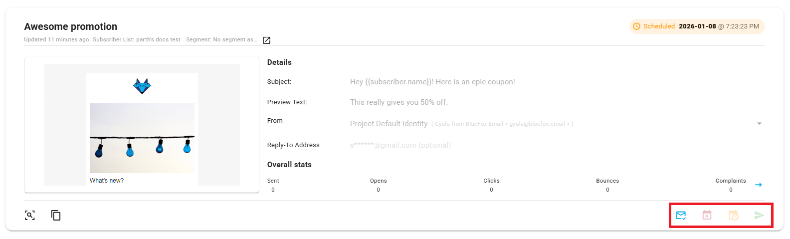 Campaign - being sent.