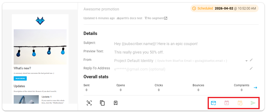 Campaign - being sent.