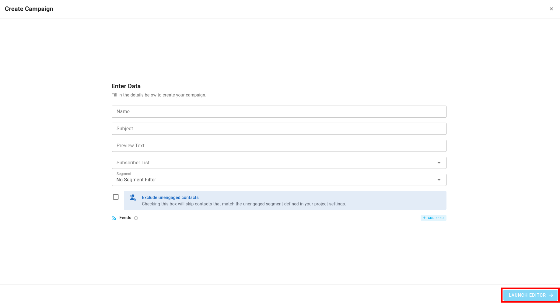 A screenshot of a project's campaigns - create: summary.