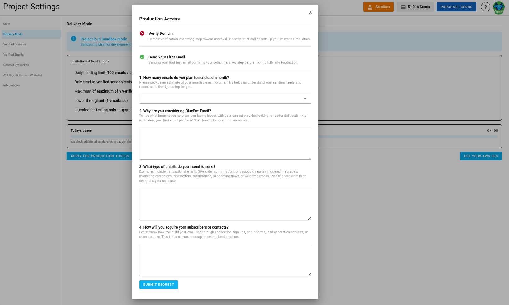 A screenshot of the project delivery mode settings with production mode selected.